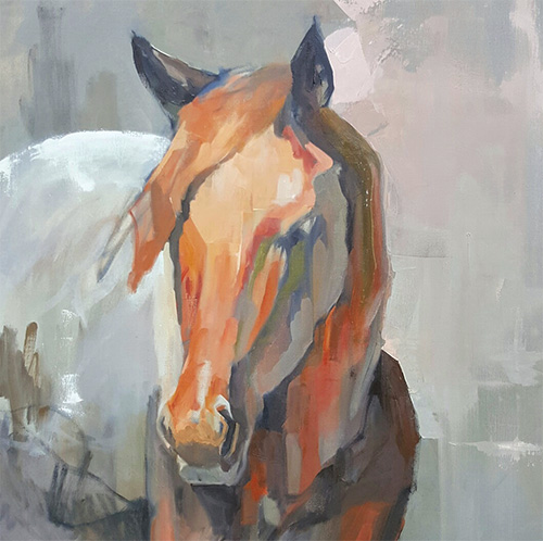 Uncertainty/Incertitude - horse painting by marie sand