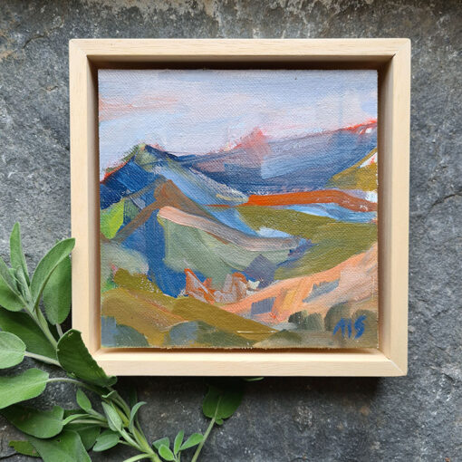 peinture paysage monts ardeche oil painting landscape in france mountains