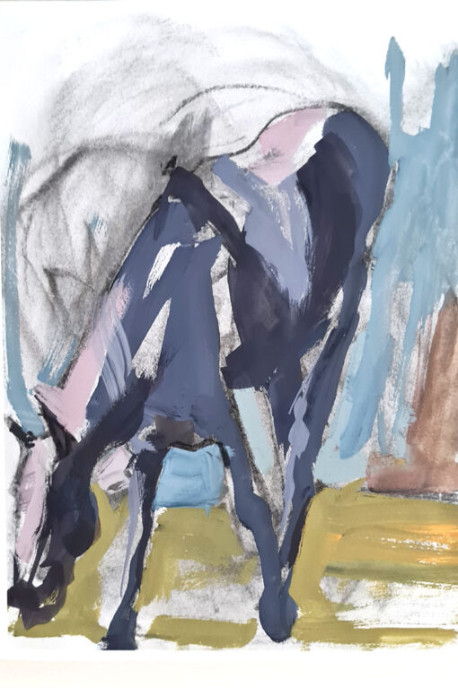 gouache on paper art equestrian