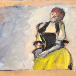 emotion portrait of an opera singer gouache on cardboard degas inspiration peinture sur caryon art contemporain vente en ligne