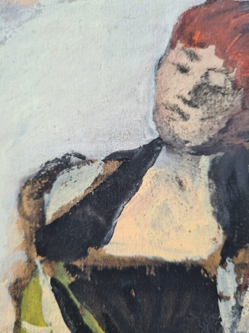 detail d'un portrait émotion de la castafiore ou d'une chanteuse de Degas
