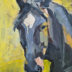 cheval de face portrait art horse head